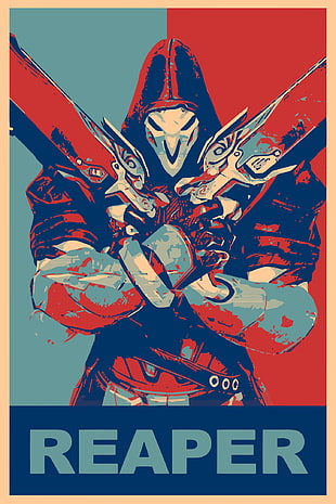 Reaper wallpaper, propaganda, Reaper (Overwatch), Overwatch, Gamer HD wallpaper