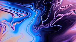 blue and purple abstract illustration, waves, purple, blue HD wallpaper