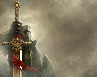knight in armor illustration, fantasy art, knight HD wallpaper