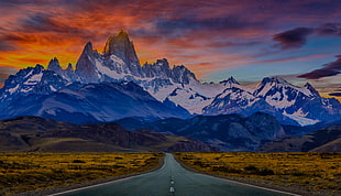 gray pavement, Torres del Paine HD wallpaper