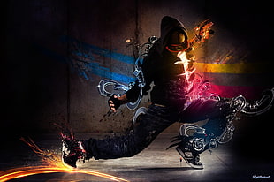 close up photo of man dancing artwork HD wallpaper