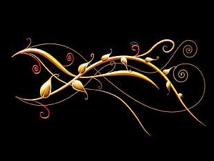 yellow-and-red leaves decor
