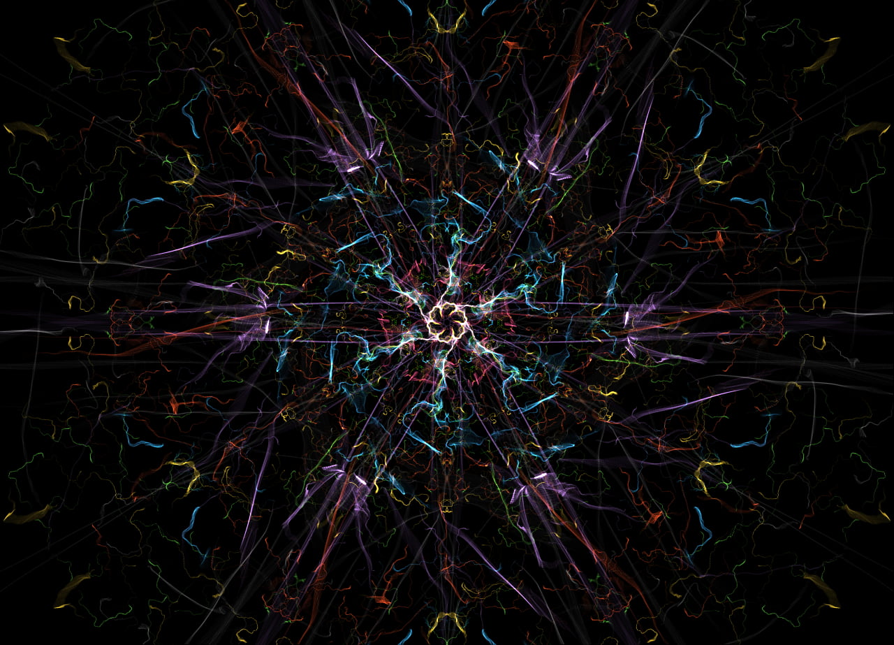 multicolored wallpaper, fractal, abstract, silk, digital art