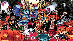One Piece illustration, One Piece, Monkey D. Luffy, Tony Tony Chopper, Nami HD wallpaper