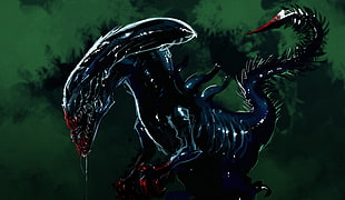 black animal clip art, aliens, Xenomorph, artwork