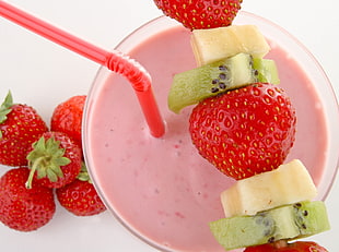 strawberry smoothie with strawberries