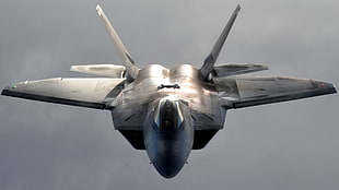 gray fighter plane, F-22 Raptor, military aircraft, vehicle, aircraft HD wallpaper