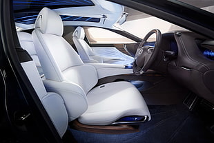 white Lexus vehicle interior