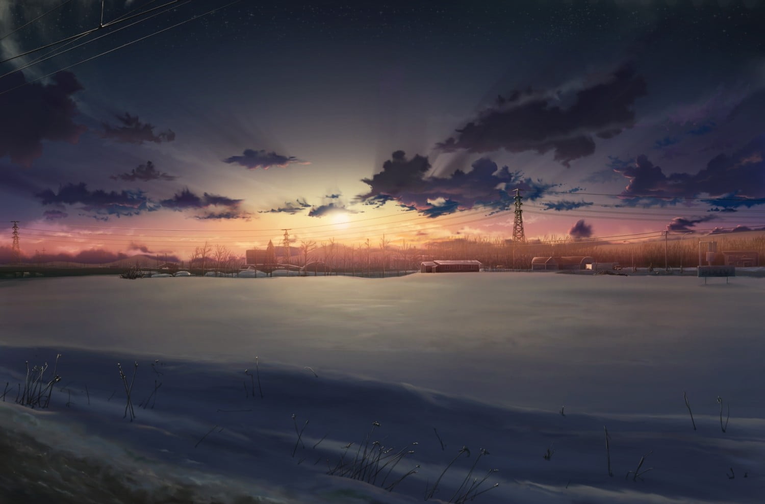 Body Of Water Illustration Anime Landscape 5 Centimeters Per Second Hd Wallpaper Wallpaper Flare