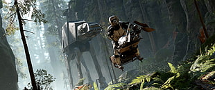 Star Wars Jungle trooper with gray ATAT HD wallpaper