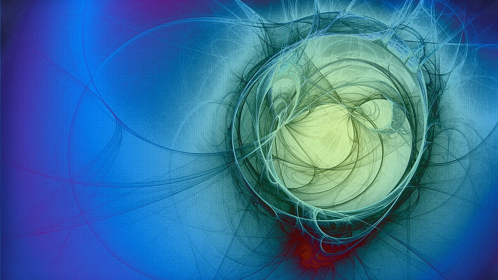 yellow and gray circular light waves HD wallpaper