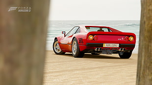 red Ferrari coupe, forza horizon 3, video games, Ferrari