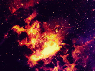 starry sky illustration, Aysamo, nebula