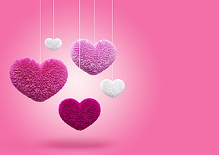 assorted-color heart with strings wallpaper HD wallpaper