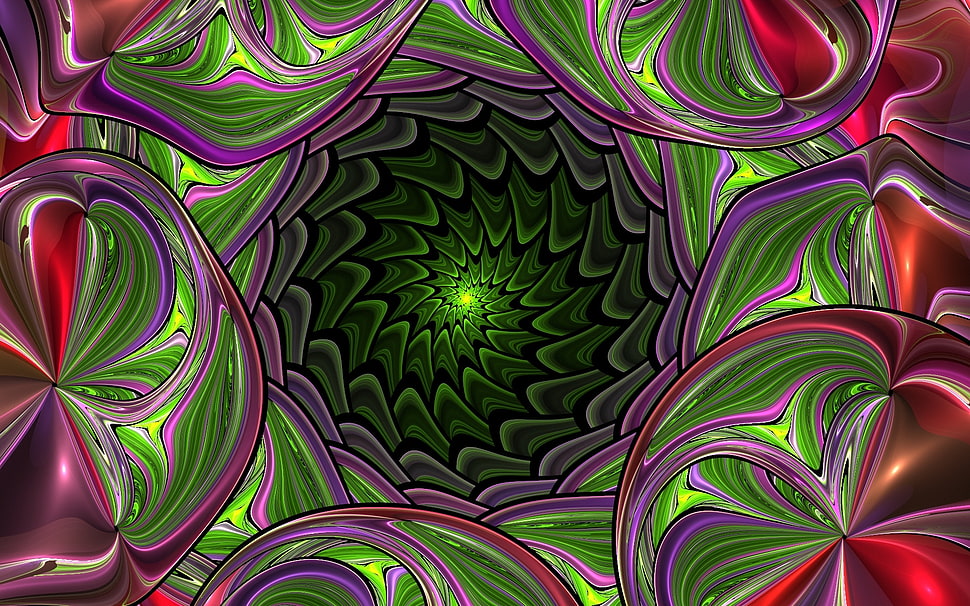 green and red abstract artwork HD wallpaper