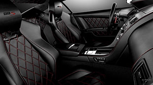 black vehicle interior, Aston Martin DBS, car interior, Aston Martin, vehicle HD wallpaper