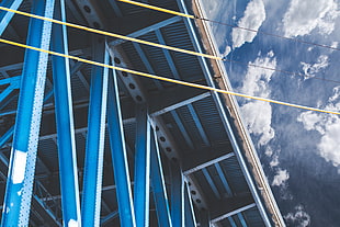 blue metal industrial bar frame HD wallpaper