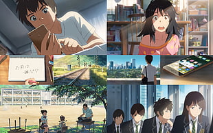 anime scene collage HD wallpaper