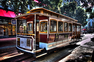brown and gray train, San Francisco, tram, vintage, vehicle HD wallpaper