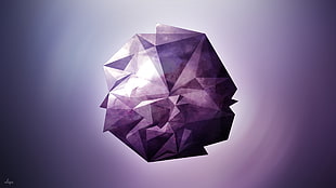 purple digital wallpaper, low poly, abstract, minimalism, purple
