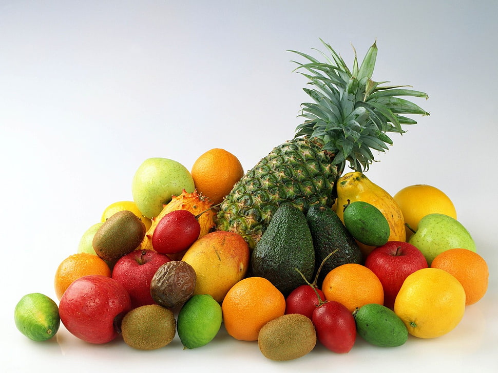 assorted fruits illustration HD wallpaper