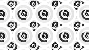 white and black round textile, circle, texture, black