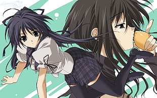 black haired girl anime character HD wallpaper
