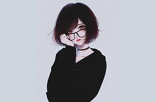 black-haired female anime character digital wallpaper, anime, anime girls, original characters, Kyrie Meii