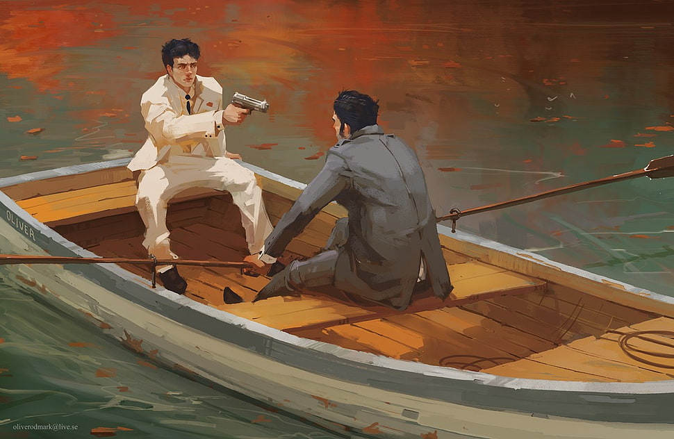 men's white suit, artwork HD wallpaper