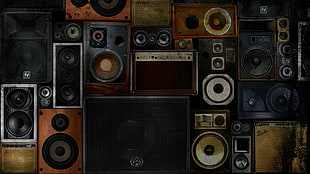 vintage home appliance audio component, speakers HD wallpaper