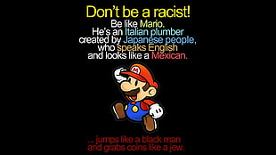 Don't be racist! Super Mario advertisement HD wallpaper