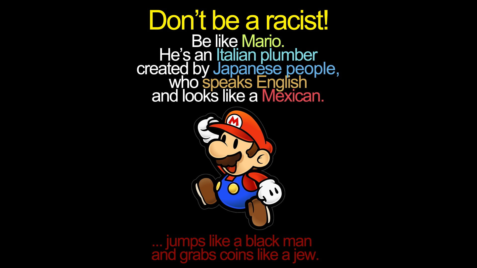 Don't be racist! Super Mario advertisement