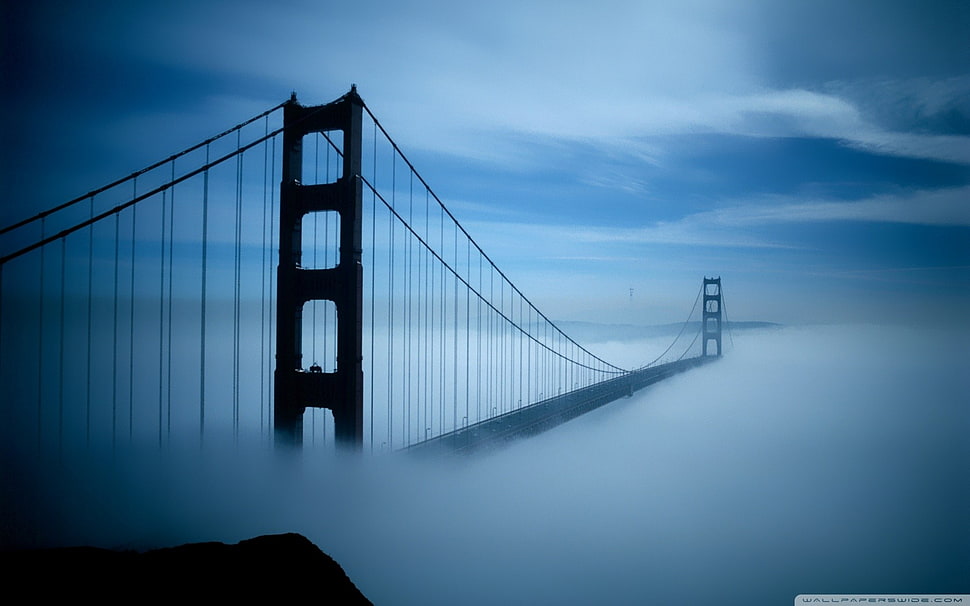 black bridge, landscape HD wallpaper