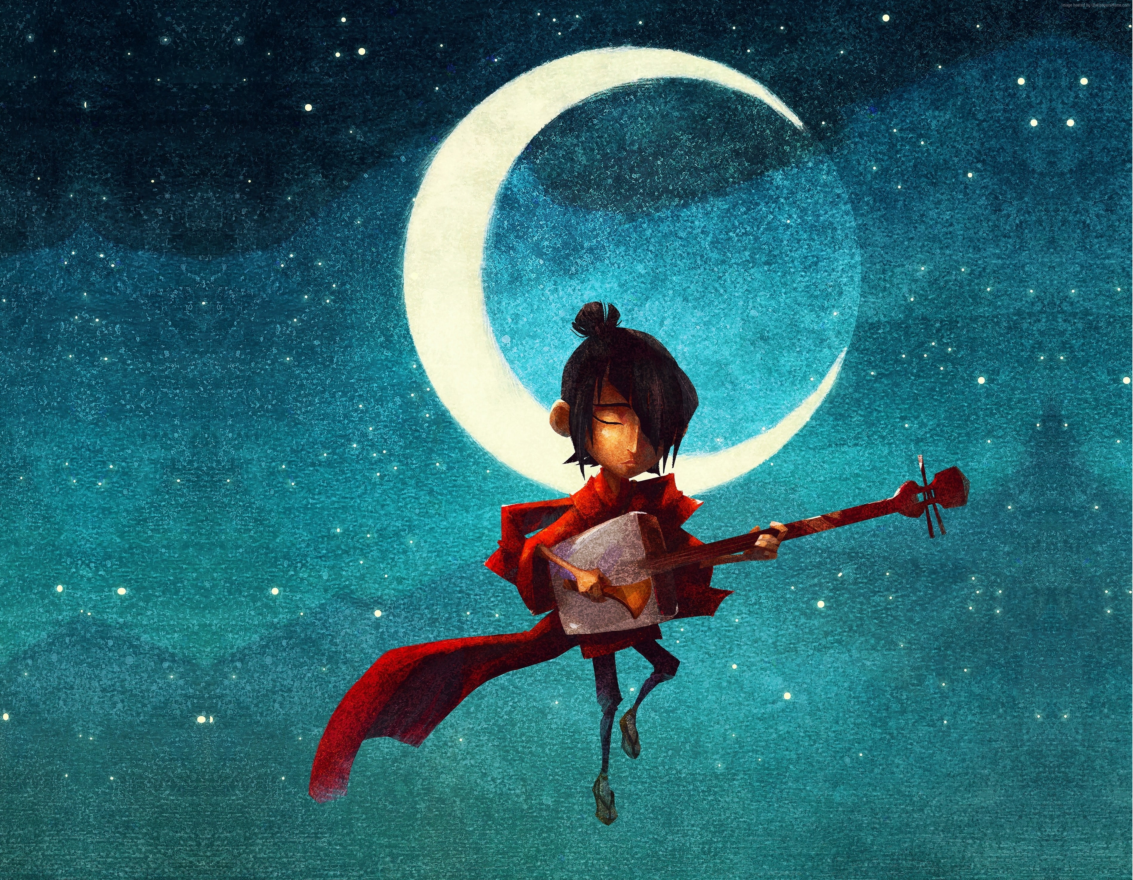 male cartoon character playing instrument digital wallpaper