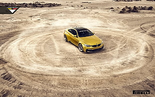 yellow coupe, Vorsteiner, BMW, BMW M4, BMW M4 GTRS4 HD wallpaper