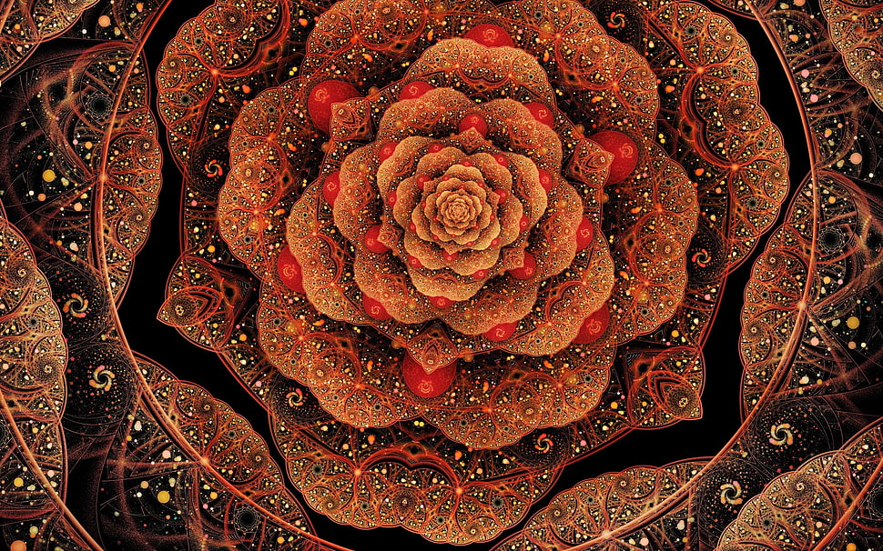 black and brown flower digital wallpaper HD wallpaper