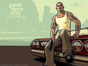GTA San Andreas illustration, Grand Theft Auto San Andreas, video games HD wallpaper
