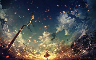girl with dress fisheye anime photo