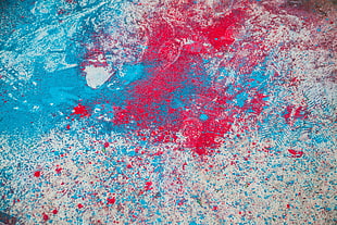 blue and red abstract painting HD wallpaper