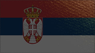 white and red eagle logo, flag, Serbia, Serbian flag
