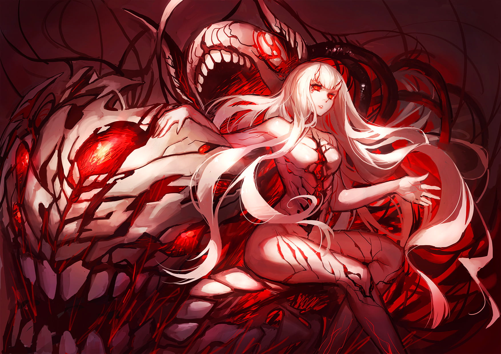 Female game character illustration, Devil, Monster (anime), red HD  wallpaper | Wallpaper Flare