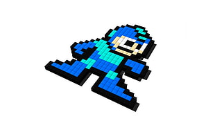game character cutout decor, Mega Man, video games, pixel art, simple background