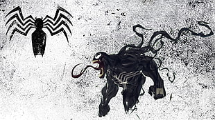 Venom illustration, Spider-Man, Venom, symbols HD wallpaper