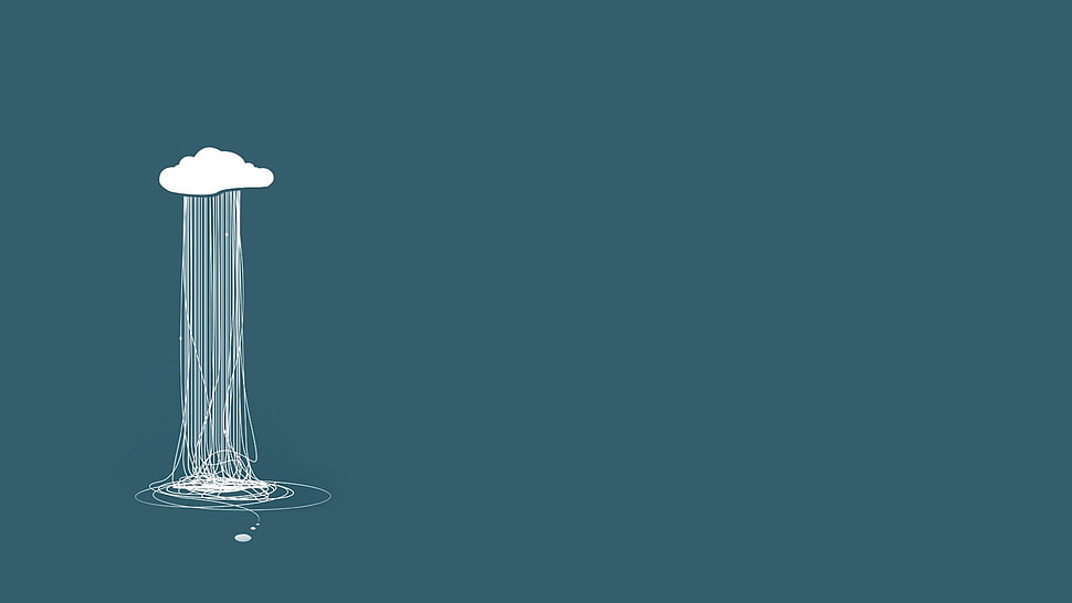 cloud and rain illustration HD wallpaper