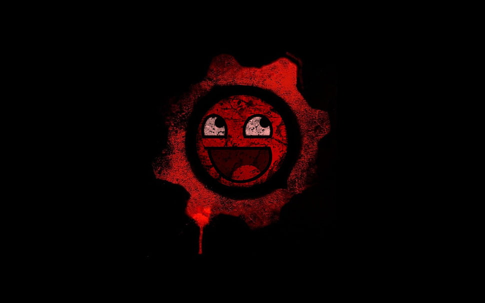 red and black logo, Gears of War, video games, awesome face HD wallpaper