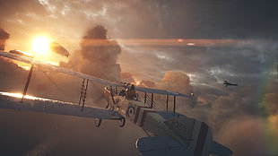 white and red plane, video games, Battlefield 1