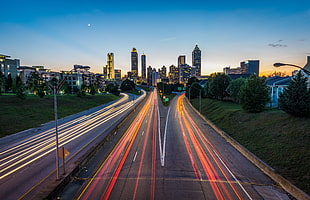 Atlanta,  Usa,  Road,  Skyscrapers