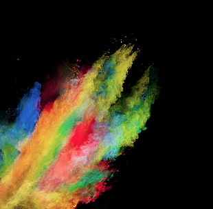 multicolored smokes wallpaper, powder explosion, powder