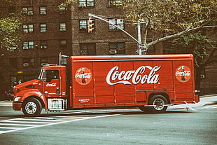 red Coca-Cola truck HD wallpaper