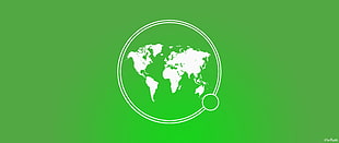 round white map illustration, Earth, green